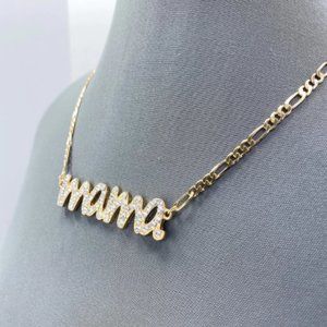 Rhinestone Chain MAMA Necklace